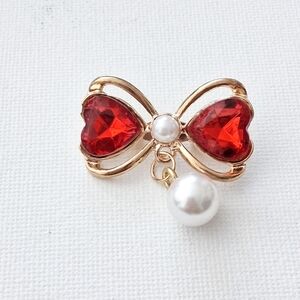 Red Bow Brooch